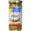 Mediterranean Organics Stuffed Green Olives Red Peppers (12x8.5Oz)